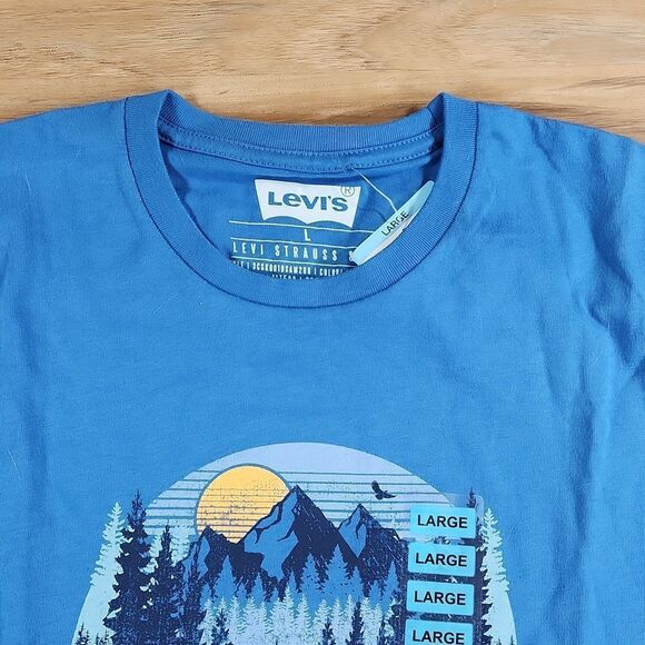 🔹️NWT Levi's Blue Mountain Short Sleeve Shirt Men's Large - Picture 4 of 9